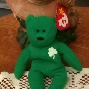 Rare VTG 1993 McDonalds TY Beanie Babies Irish Green Erin The Bear With Tush Tag